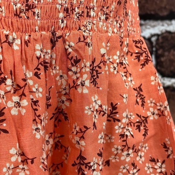 Bila 77 NWT Rowena Top Smocked Floral Coral Peplum Size Small S - Picture 9 of 16